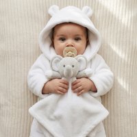 19C197: Baby Novelty Elephant Comforter-White